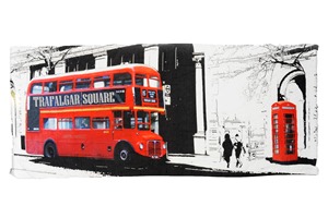 Hubegger_Schal Fotoprint London Bus_Seide und Baumwolle 70x1